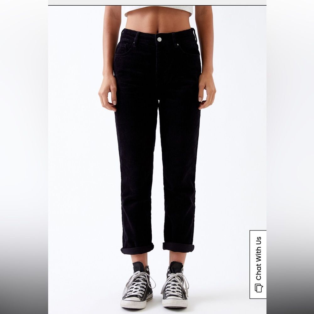 PacSun Black Corduroy Mom Jeans Size 26
